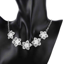 Best Gift silver necklaces Snow Flower collier femme floating charms ELY