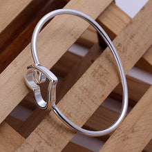 Best Gift silver friendship bangle Big and small heart women bracelet diy SMTB 18 ELY