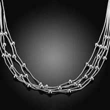 Best Gift silver pendant Filve Line Beads bead necklace Personalized 213 ELY