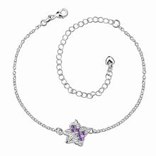 Best Gift silver-plated anklet Star shaped flowers bracelet leg sport ELY
