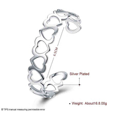 Best Gift silver plated bangles Full Hearts Women Wedding Bracelet fine jewelry SMTB191 ELY