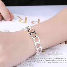 Best Gift silver plated bangles Full Hearts Women Wedding Bracelet fine jewelry SMTB191 ELY