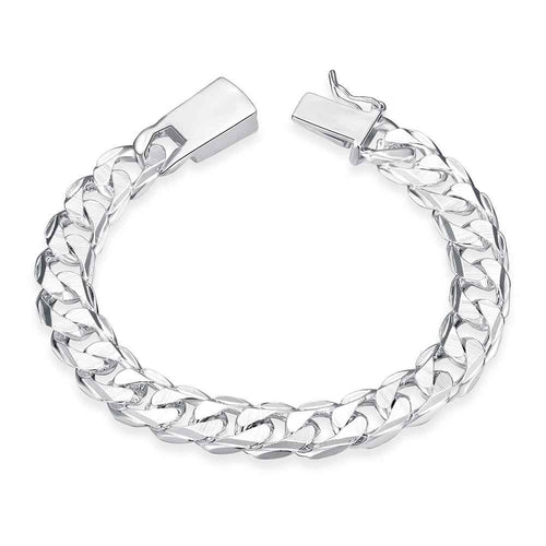 Best Gift silver plated bracelets 12M sideways men bracelet Personalized HBH 23 ELY