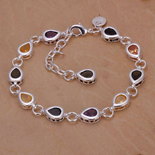 Best Gift silver plated bracelets Waterdrop Color Stone pulseiras jewelry display HBH 46 ELY