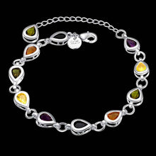 Best Gift silver plated bracelets Waterdrop Color Stone pulseiras jewelry display HBH 46 ELY