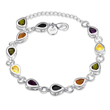 Best Gift silver plated bracelets Waterdrop Color Stone pulseiras jewelry display HBH 46 ELY