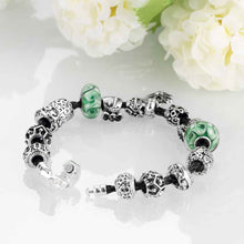 Best Gift silver plated bracelets bangles Size Round heart pendant pulseras hombre love ELY