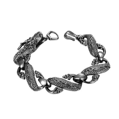 Best Gift silver plated bracelets Big White Dragon pulseira masculina Elegant HBH 63 ELY