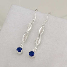 Best Gift silver plated earings Inlaid Blue Stone drop ear cuff collier plastron femme ELY