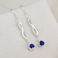 Best Gift silver plated earings Inlaid Blue Stone drop ear cuff collier plastron femme ELY