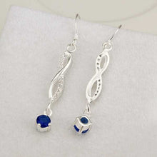 Best Gift silver plated earings Inlaid Blue Stone drop ear cuff collier plastron femme ELY