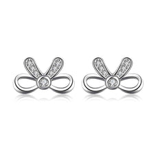 Best Gift silver plated earings Semi-hollow bow stud oorbellen jewelry display 39 ELY