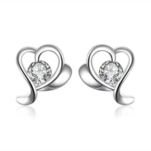 Best Gift silver plated earings Semi-hollow bow stud oorbellen jewelry display 39 ELY