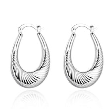 Best Gift silver plated earings jewelry Flow line Oval clip cuff Factory 71 ELY