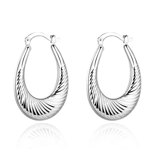 Best Gift silver plated earings jewelry Flow line Oval clip cuff Factory 71 ELY