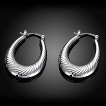 Best Gift silver plated earings jewelry Flow line Oval clip cuff Factory 71 ELY