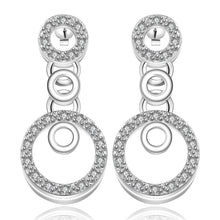 Best Gift silver plated earings jewelry Insets Multi Circle stud pendientes to us bear diy 195 ELY