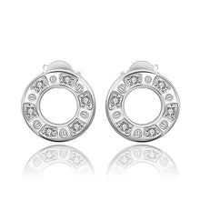 Best Gift silver plated earings jewelry Insets Multi Circle stud pendientes to us bear diy 195 ELY