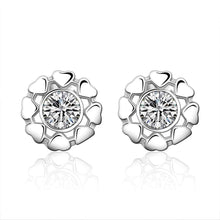Best Gift silver plated earings jewelry Insets Multi Circle stud pendientes to us bear diy 195 ELY