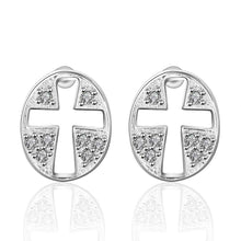 Best Gift silver plated earings jewelry Insets Multi Circle stud pendientes to us bear diy 195 ELY