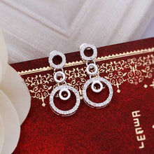 Best Gift silver plated earings jewelry Insets Multi Circle stud pendientes to us bear diy 195 ELY