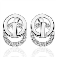 Best Gift silver plated earings jewelry Insets Multi Circle stud pendientes to us bear diy 195 ELY