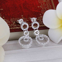 Best Gift silver plated earings jewelry Insets Multi Circle stud pendientes to us bear diy 195 ELY
