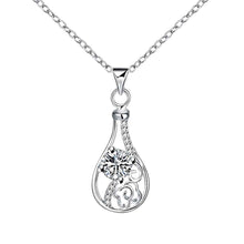 Best Gift silver plated necklaces Hanging round with insets collares mujer wedding161 ELY