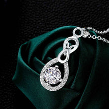 Best Gift silver plated necklaces Hanging round with insets collares mujer wedding161 ELY