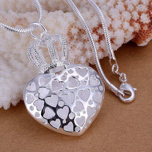 Best Gift silver plated necklaces & pendants hollow heart choker bijoux femme ELY