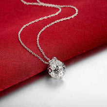 Best Gift silver plated pendant necklace Small solid ball collane charm ELY