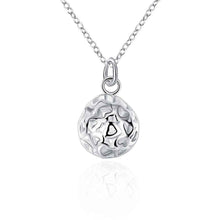 Best Gift silver plated pendant necklace Small solid ball collane charm ELY