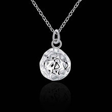 Best Gift silver plated pendant necklace Small solid ball collane charm ELY