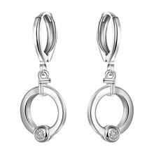 Best Gift silver plated stamp earring circle drop pendientes bear wedding jewelry 621 ELY