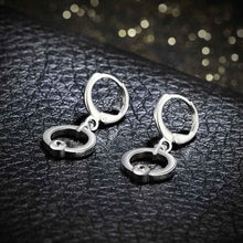 Best Gift silver plated stamp earring circle drop pendientes bear wedding jewelry 621 ELY