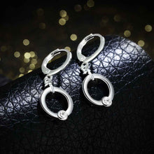 Best Gift silver plated stamp earring circle drop pendientes bear wedding jewelry 621 ELY