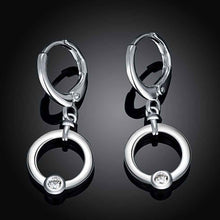 Best Gift silver plated stamp earring circle drop pendientes bear wedding jewelry 621 ELY