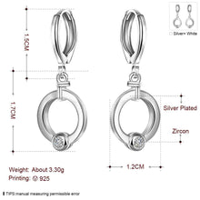 Best Gift silver plated stamp earring circle drop pendientes bear wedding jewelry 621 ELY