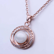 18K Gold Plating necklace men pink circle pear collares Personalized ELY