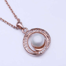 18K Gold Plating necklace men pink circle pear collares Personalized ELY