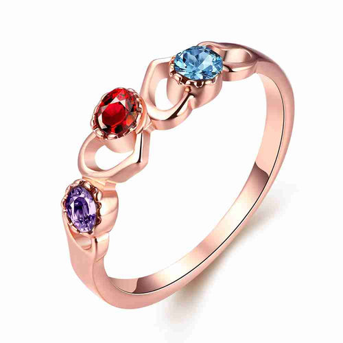 18K Gold Plating wedding ring Color heart-shaped bague joias318 ELY