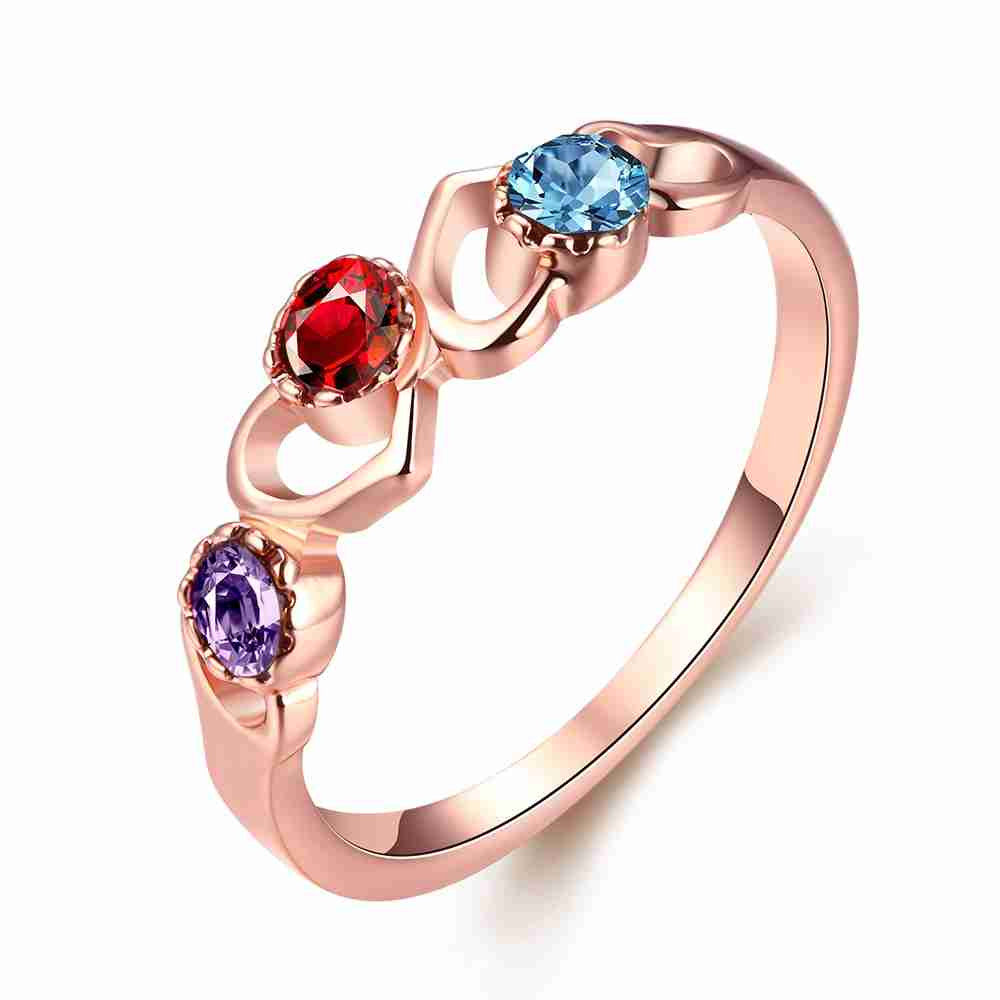 18K Gold Plating wedding ring Color heart-shaped bague joias318 ELY