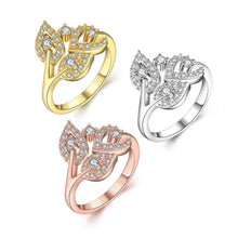 18k gold plated rings for men Crystal leaves anel masculino jewelry display2 5 ELY