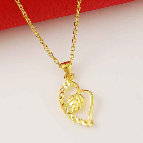 24k gold plated necklaces peach collier femme charms274 ELY