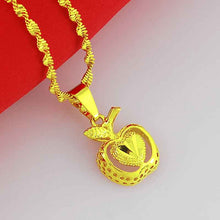 24k gold plated necklaces peach collier femme charms274 ELY