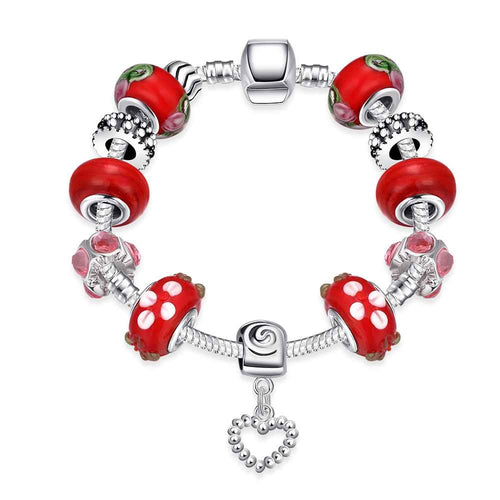 jewelry of silver bracelets Hollow Beads pulseira ruby jewelry ELY