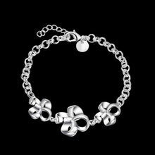silver bracelets Three flower leaf men bracelet jewellery471 ELY