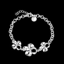silver bracelets Three flower leaf men bracelet jewellery471 ELY