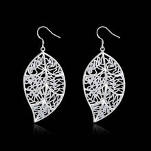 silver earing Leaf drop oorbellen wedding jewelry 273 ELY
