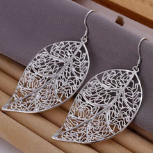 silver earing Leaf drop oorbellen wedding jewelry 273 ELY